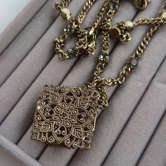 Loft Gold Necklace with Rhinestone Pendant - Picture 8 of 8